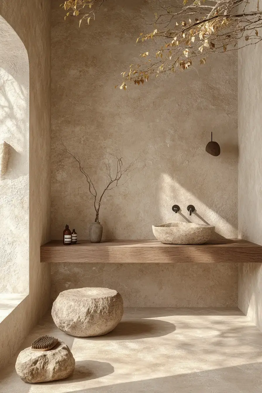 29 Earthy Bathroom Ideas That Feel Like a Warm Morning 28