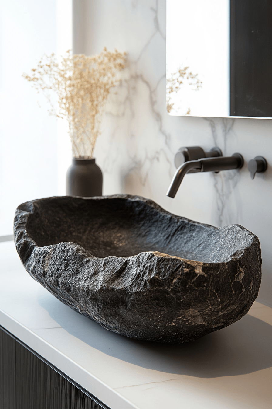 Black and White Bathrooms That Stay Interesting Without Adding Color 28