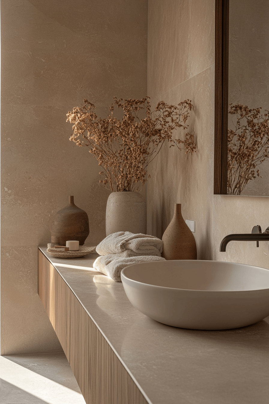 Beige Bathrooms That Feel Warm Without Looking Dated 29