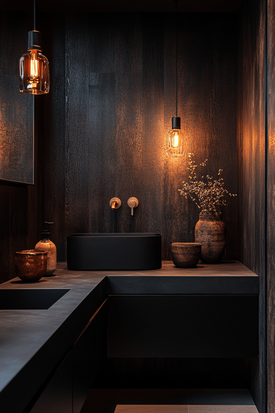 Moody Bathrooms That Feel Like a Quiet Corner After a Long Day 29
