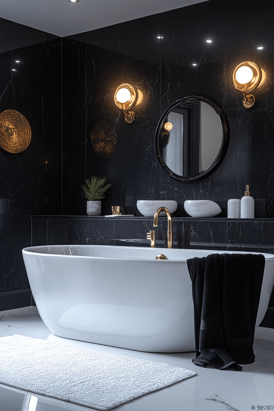 Black and White Bathrooms That Stay Interesting Without Adding Color 29