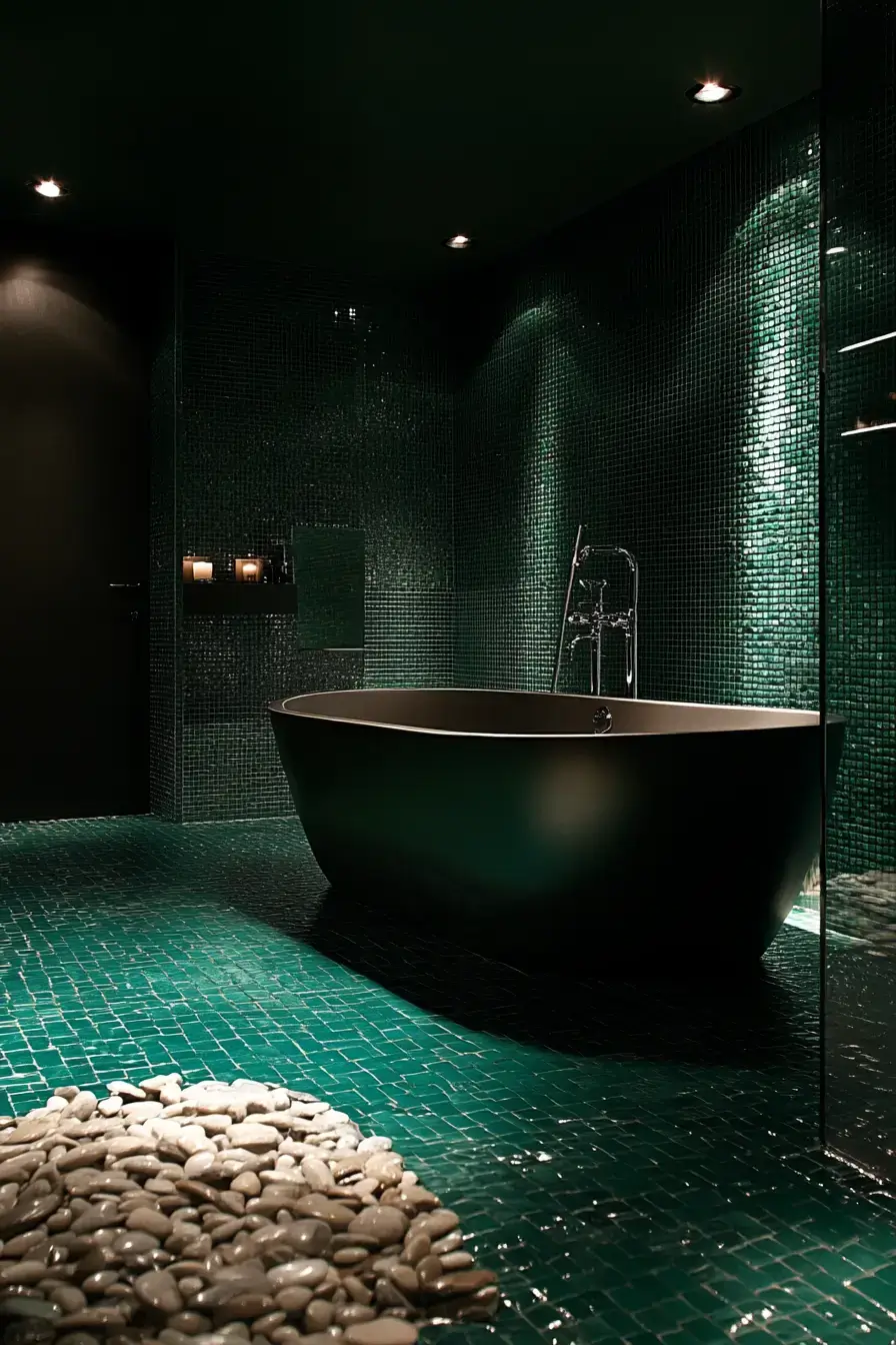 29 Dark Green Bathroom Ideas That Bring the Outside In 3