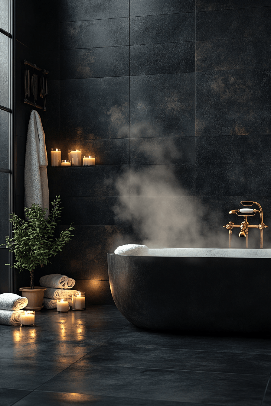 Moody Bathrooms That Feel Like a Quiet Corner After a Long Day 3