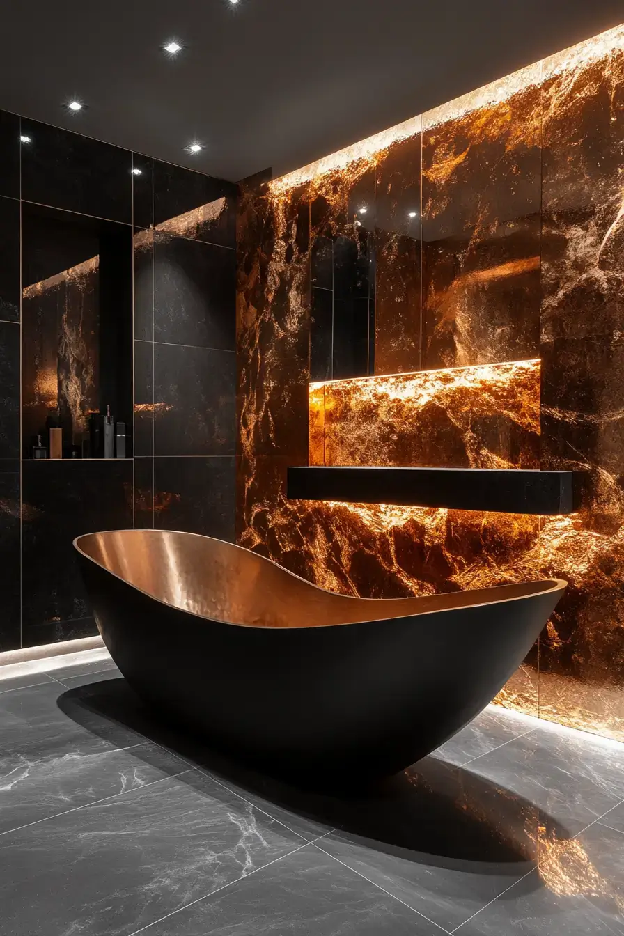 29 Dark Bathroom Ideas That Make the Day Feel Over 3