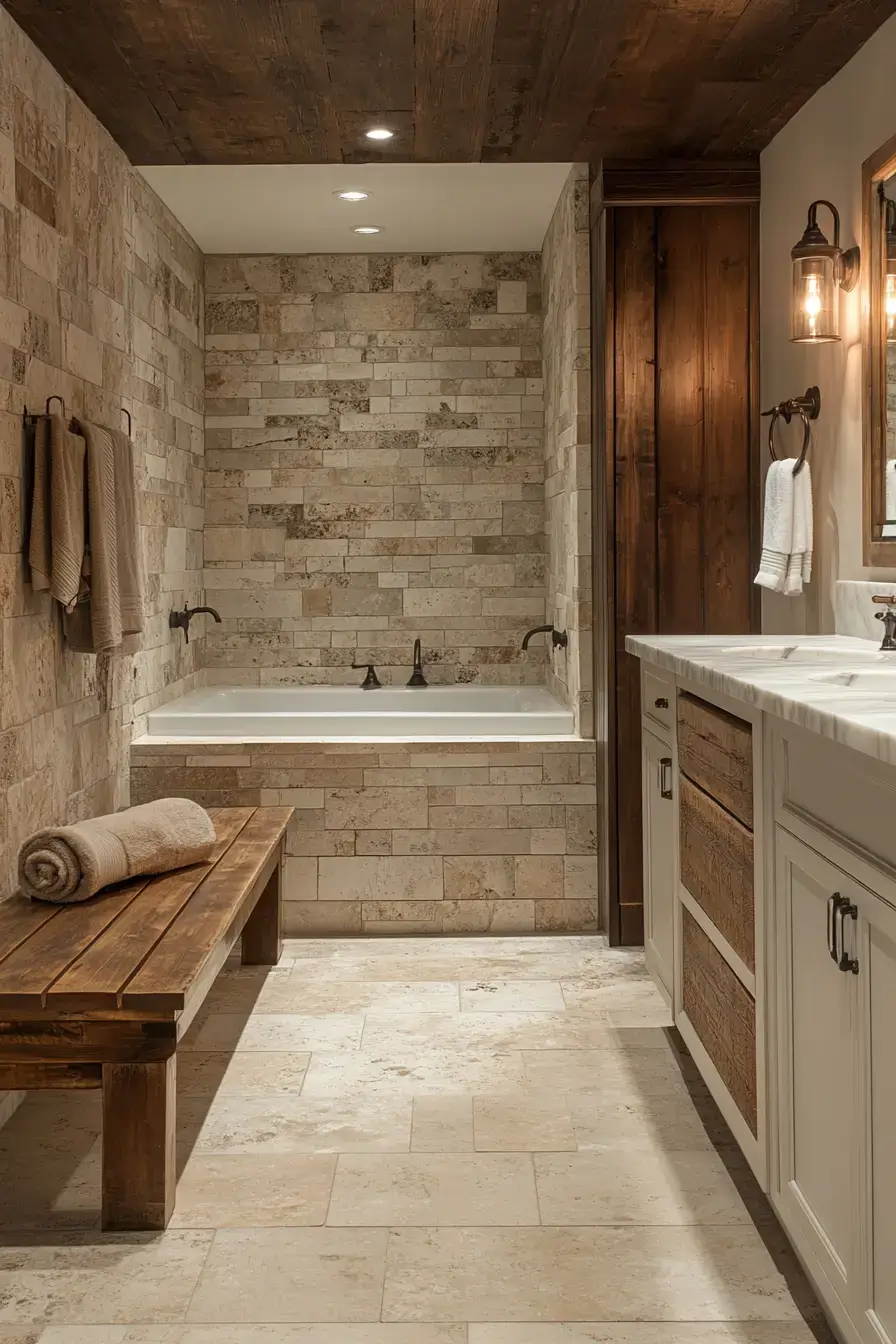 29 Rustic Bathroom Ideas That Feel Like a Cabin Morning 3