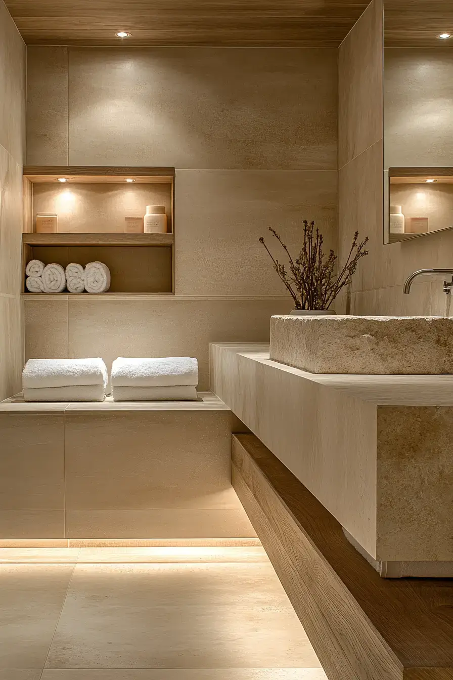 29 Earthy Bathroom Ideas That Feel Like a Warm Morning 3