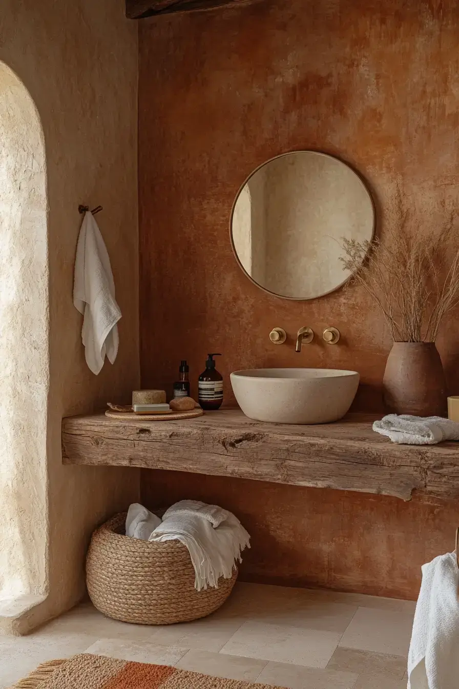 29 Earthy Bathroom Ideas That Feel Like a Warm Morning 4
