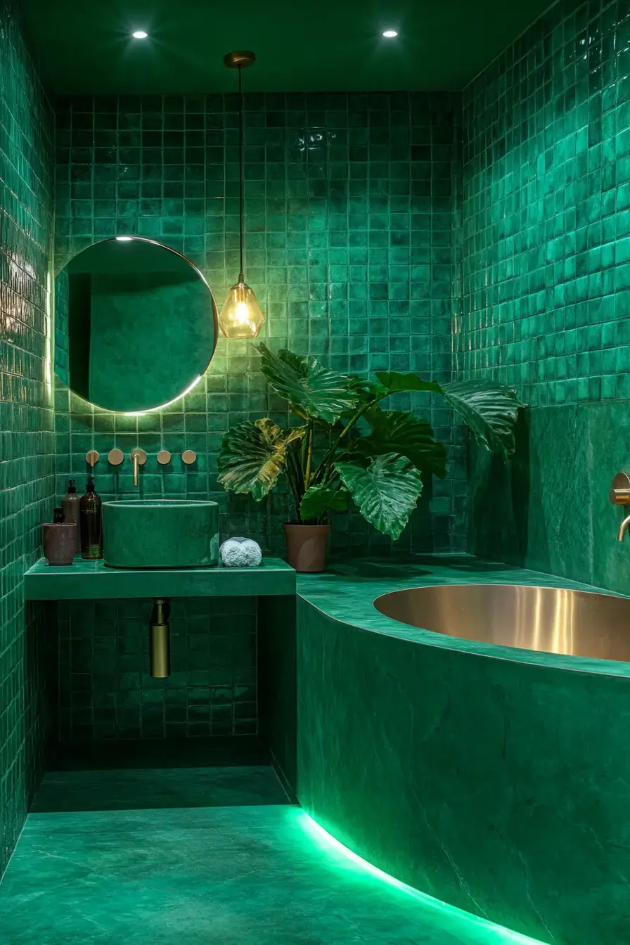 29 Dark Green Bathroom Ideas That Bring the Outside In 5