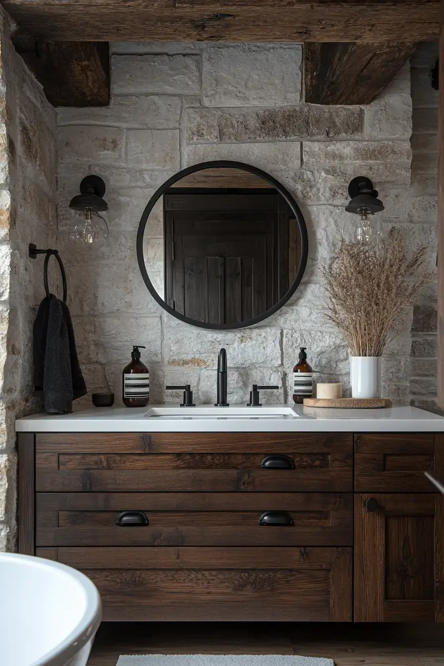 29 Rustic Bathroom Ideas That Feel Like a Cabin Morning 6