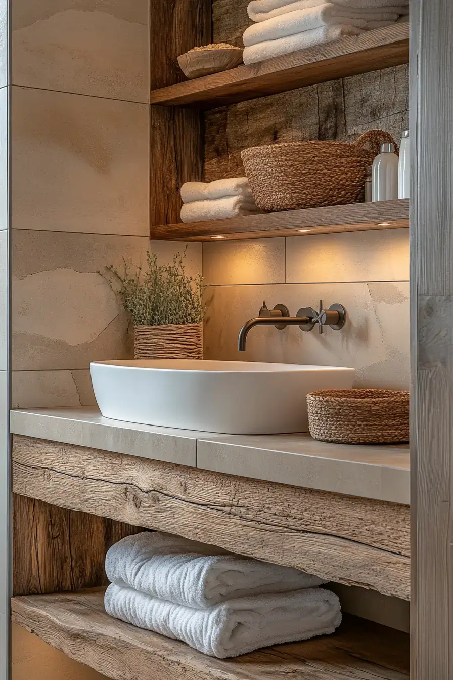 29 Rustic Bathroom Ideas That Feel Like a Cabin Morning 7