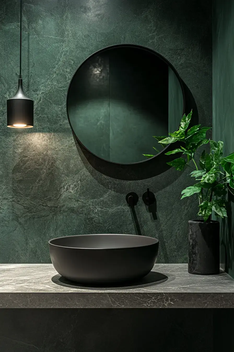 29 Dark Green Bathroom Ideas That Bring the Outside In 7
