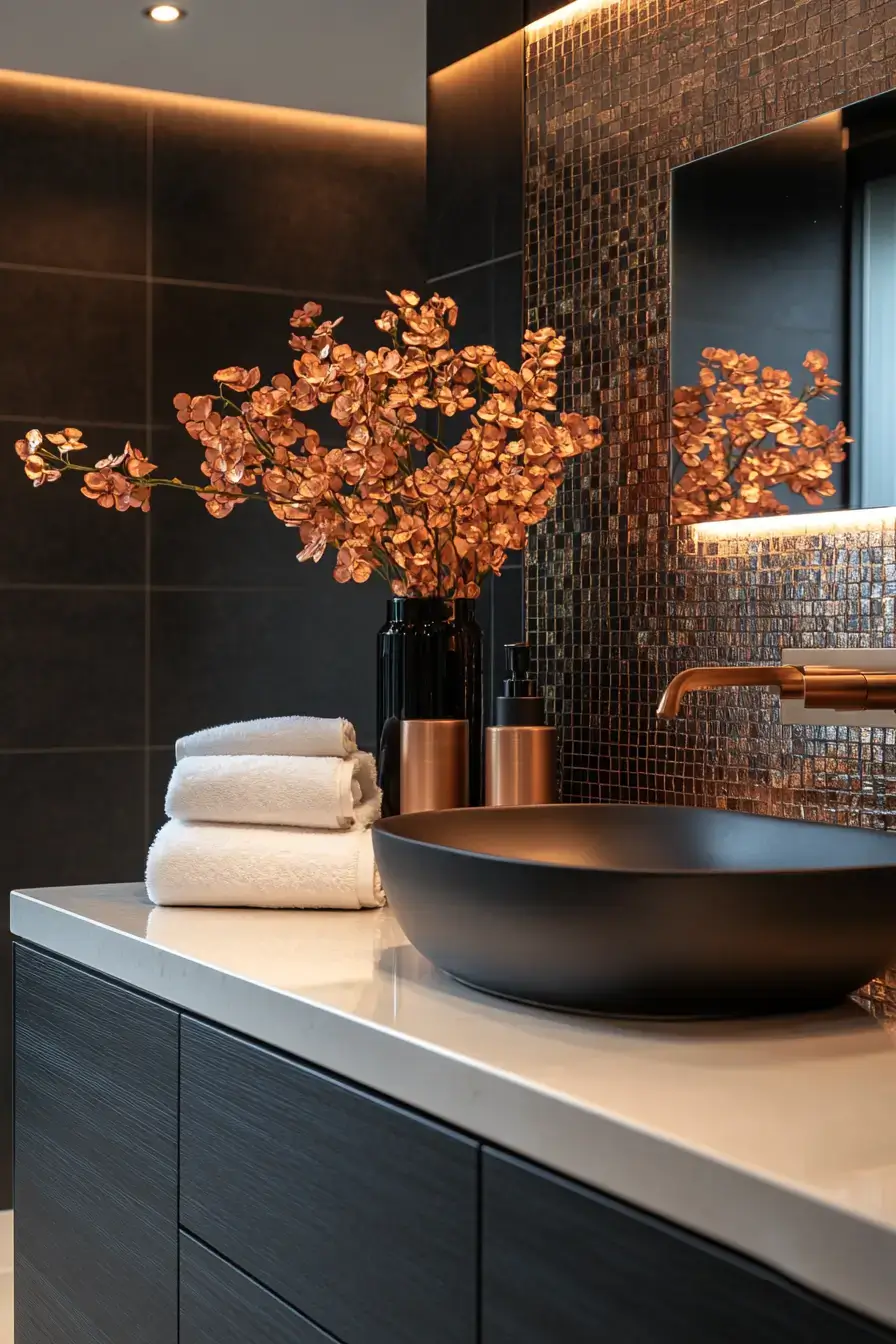 29 Dark Bathroom Ideas That Make the Day Feel Over 9