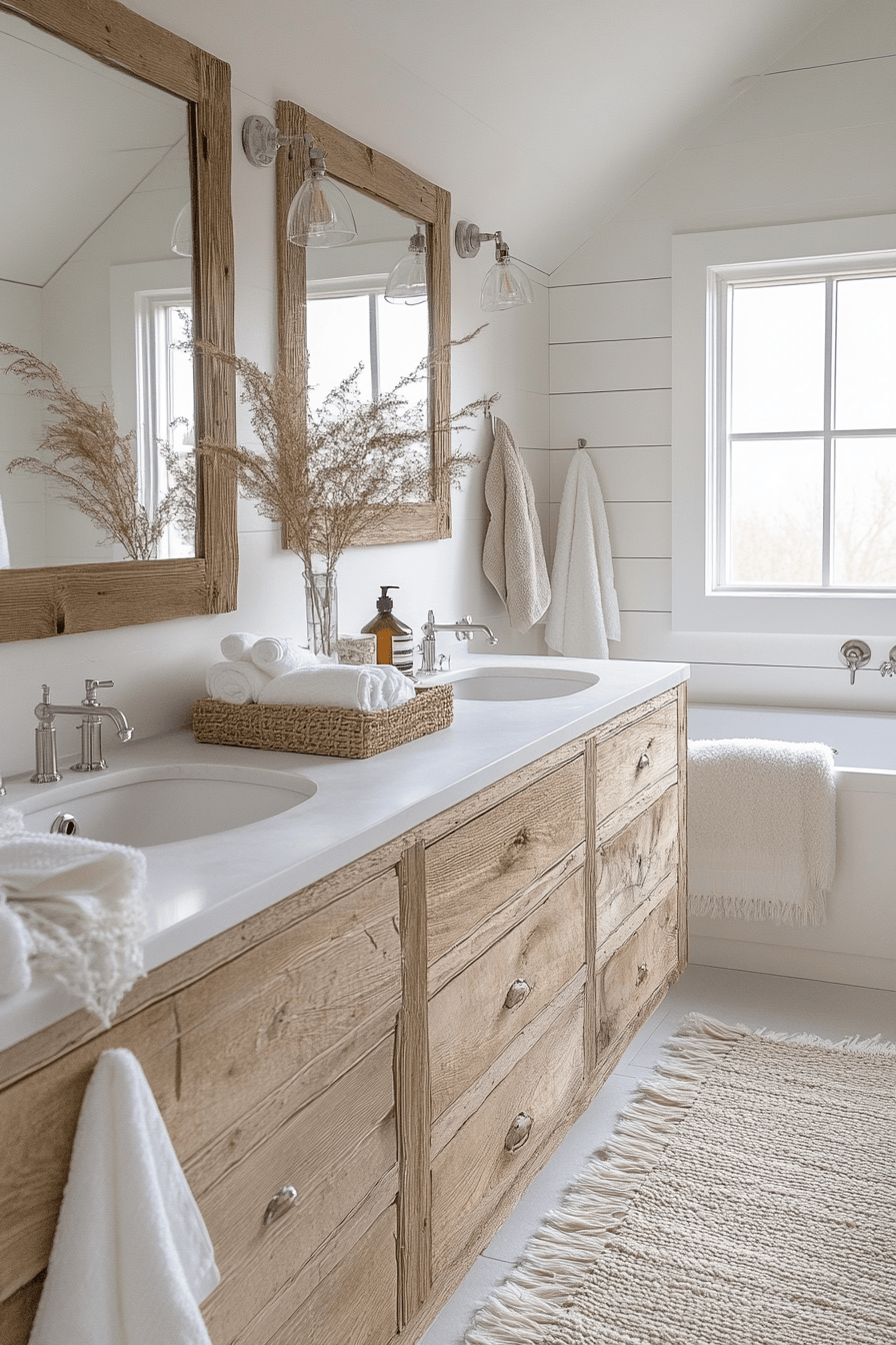 Farmhouse Bathrooms That Balance Rustic With Real Life 9