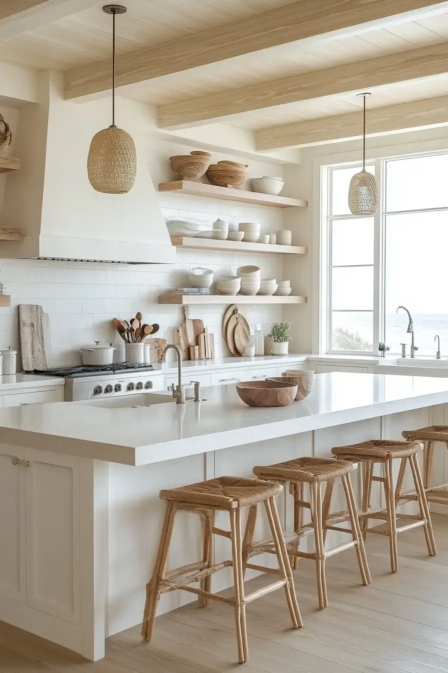29 Modern Coastal Kitchen Ideas That Pair Marble With Driftwood 1 modern coastal kitchen