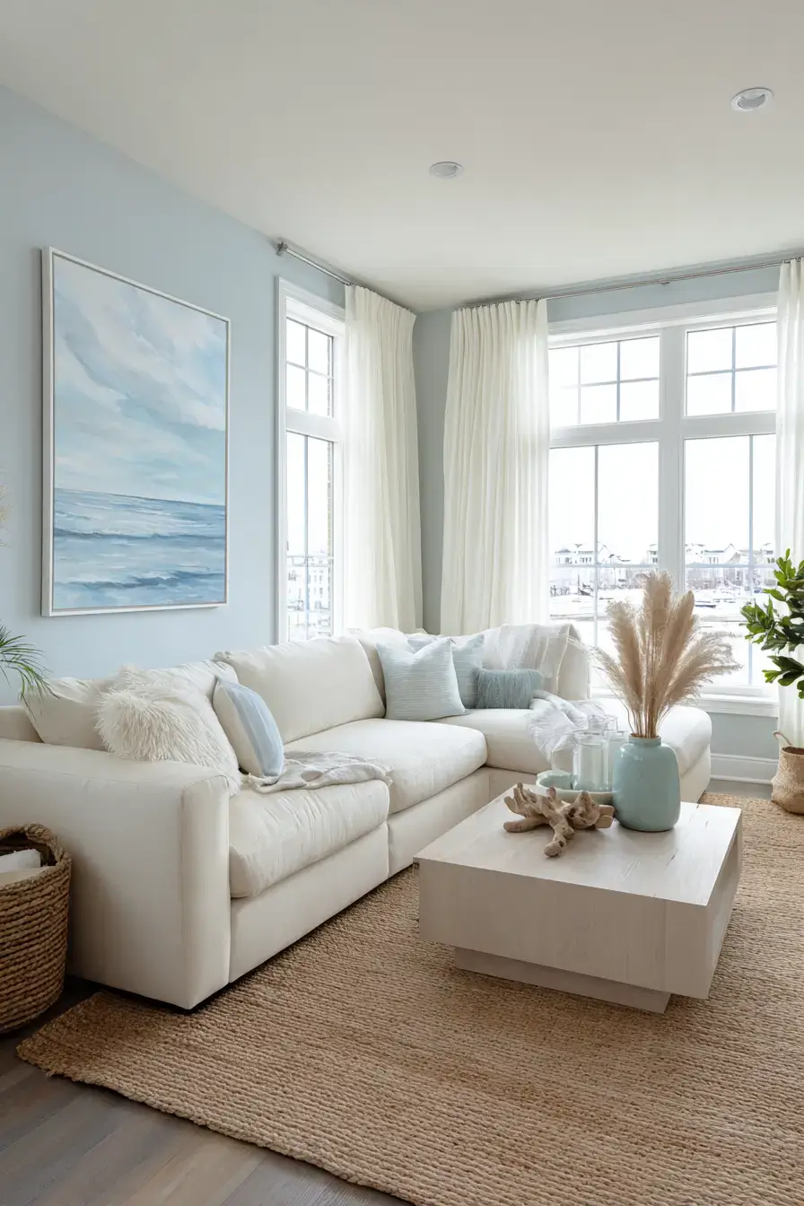 29 Modern Coastal Living Room Ideas With a Clean, Breezy Edge 1 modern coastal living room