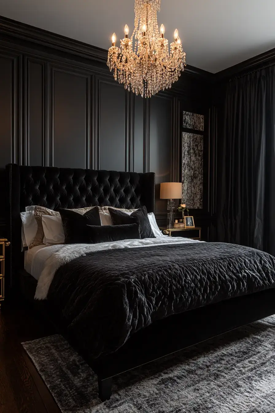 29 Black Themed Bedroom Ideas That Read Cozy, Not Cold 1 black themed bedroom