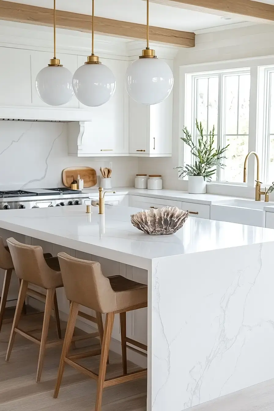 29 Modern Coastal Kitchen Ideas That Pair Marble With Driftwood 10 modern coastal kitchen