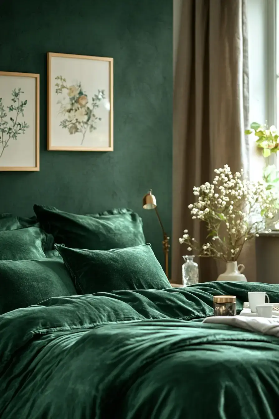 29 Emerald Green Bedroom Ideas for a Room That Wraps Around You 10 emerald green bedroom