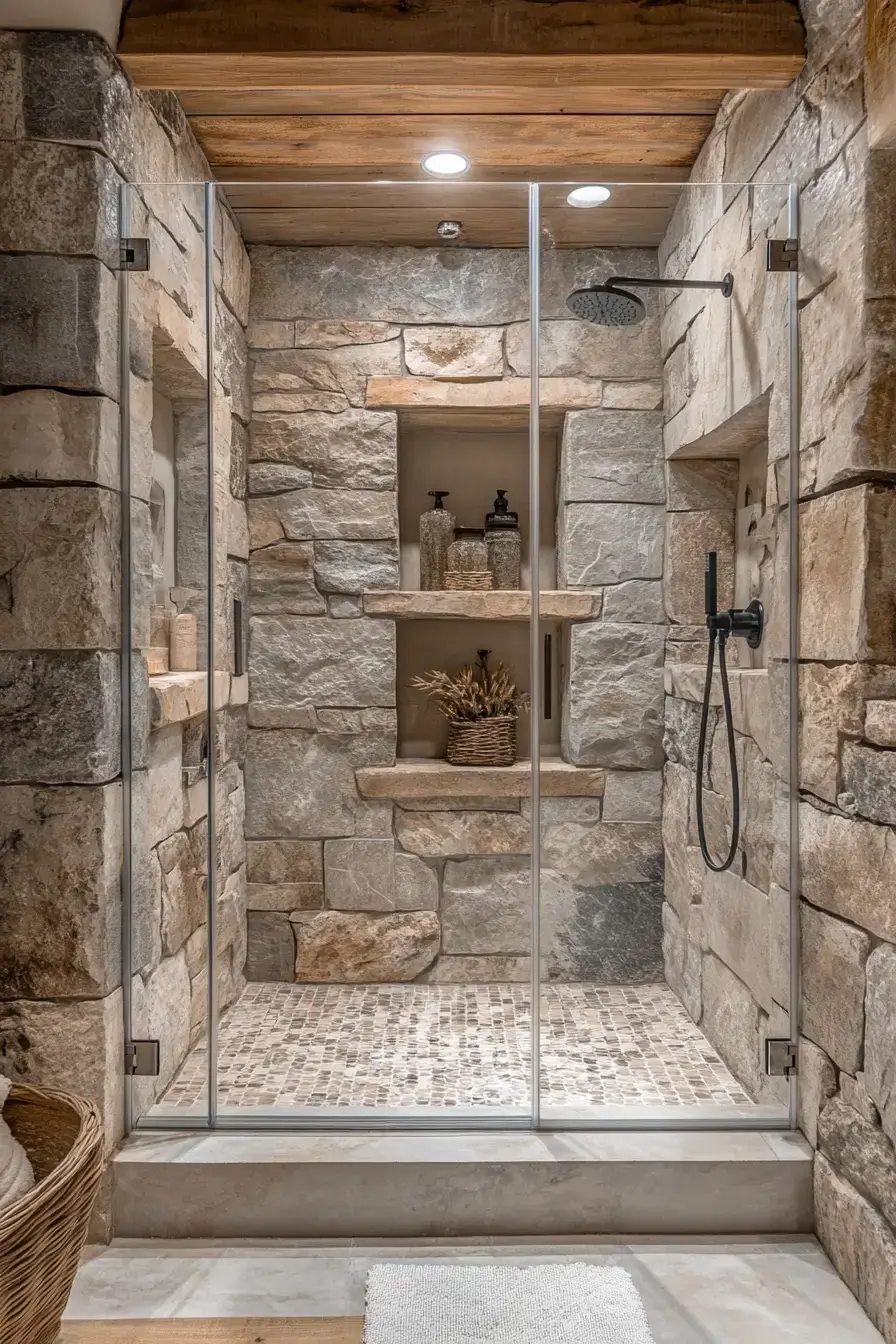 29 Rustic Walk In Shower Ideas That Feel Like a Lodge Retreat 10 rustic walk in shower ideas