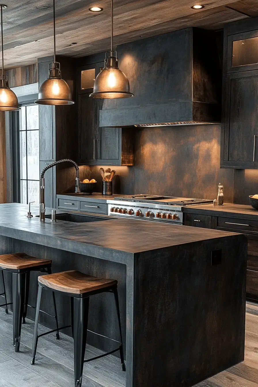 29 Dark Rustic Kitchen Ideas With Real Cabin Depth 11 dark rustic kitchen