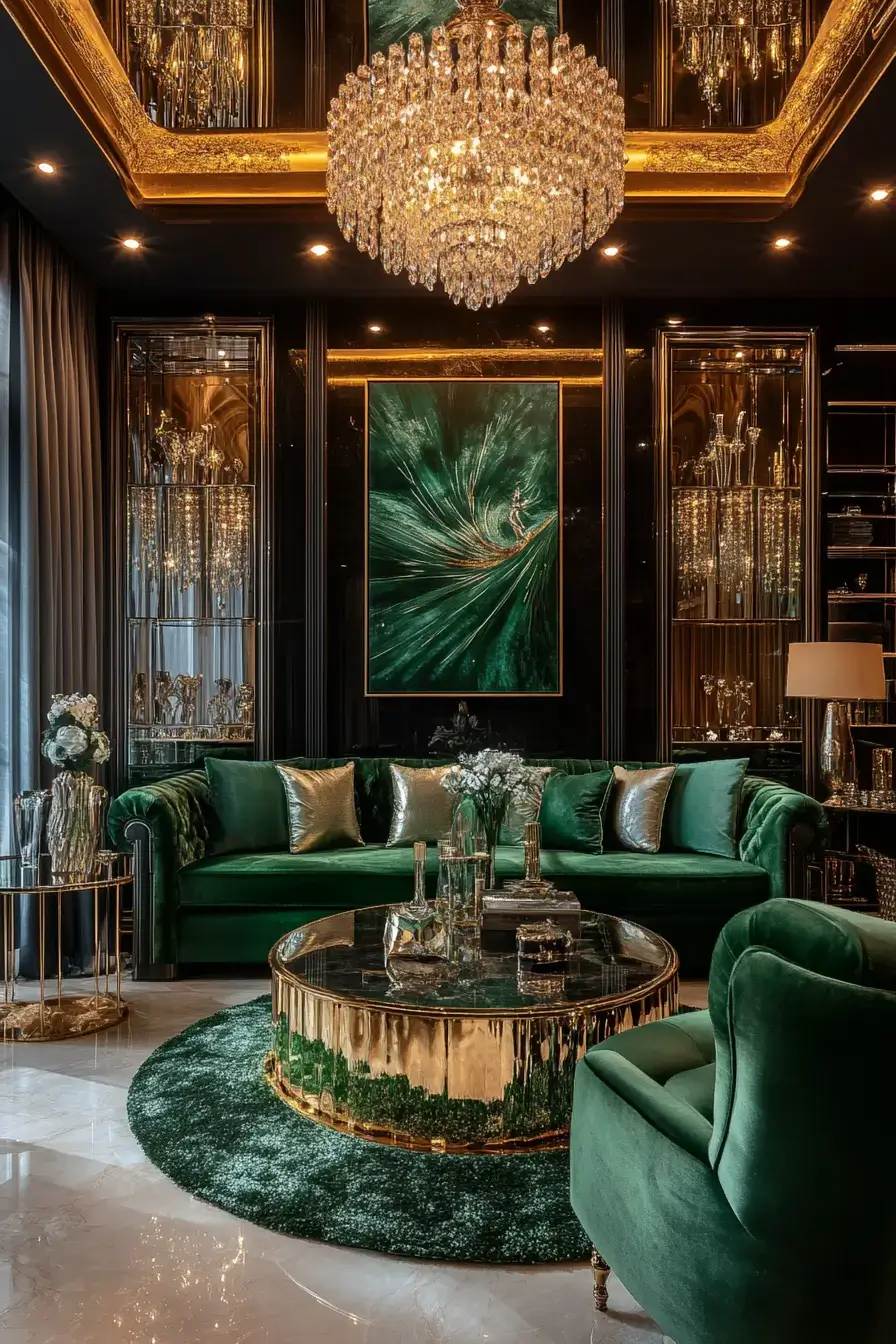 29 Emerald Green Living Room Ideas With Real Staying Power 11 emerald green living room
