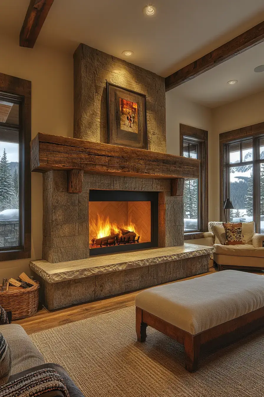 29 Rustic Farmhouse Fireplace Ideas That Pull the Room Together 11 rustic farmhouse fireplace