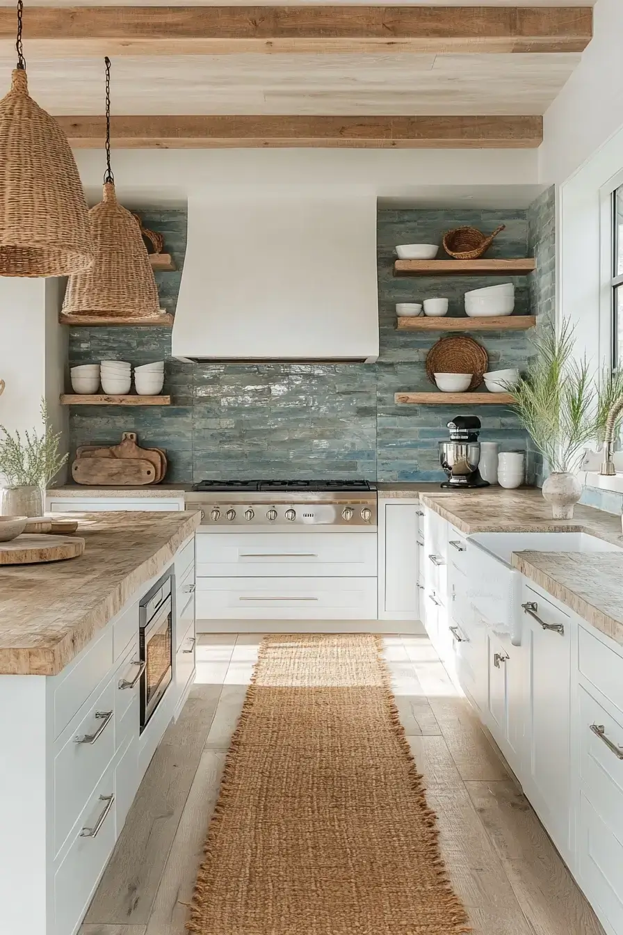29 Modern Coastal Kitchen Ideas That Pair Marble With Driftwood 13 modern coastal kitchen