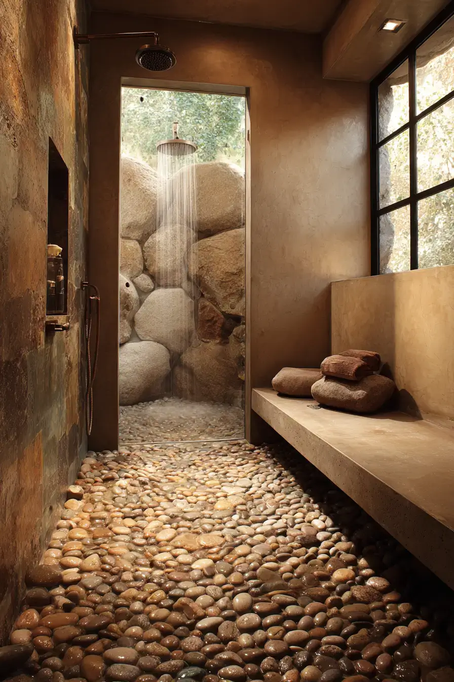 29 Rustic Walk In Shower Ideas That Feel Like a Lodge Retreat 13 rustic walk in shower ideas