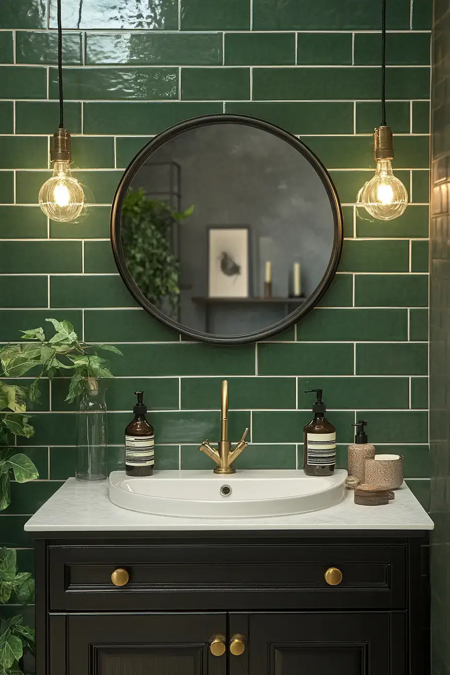 29 Emerald Green Bathroom Ideas That Make a Case for Deep Color 14 emerald green bathroom