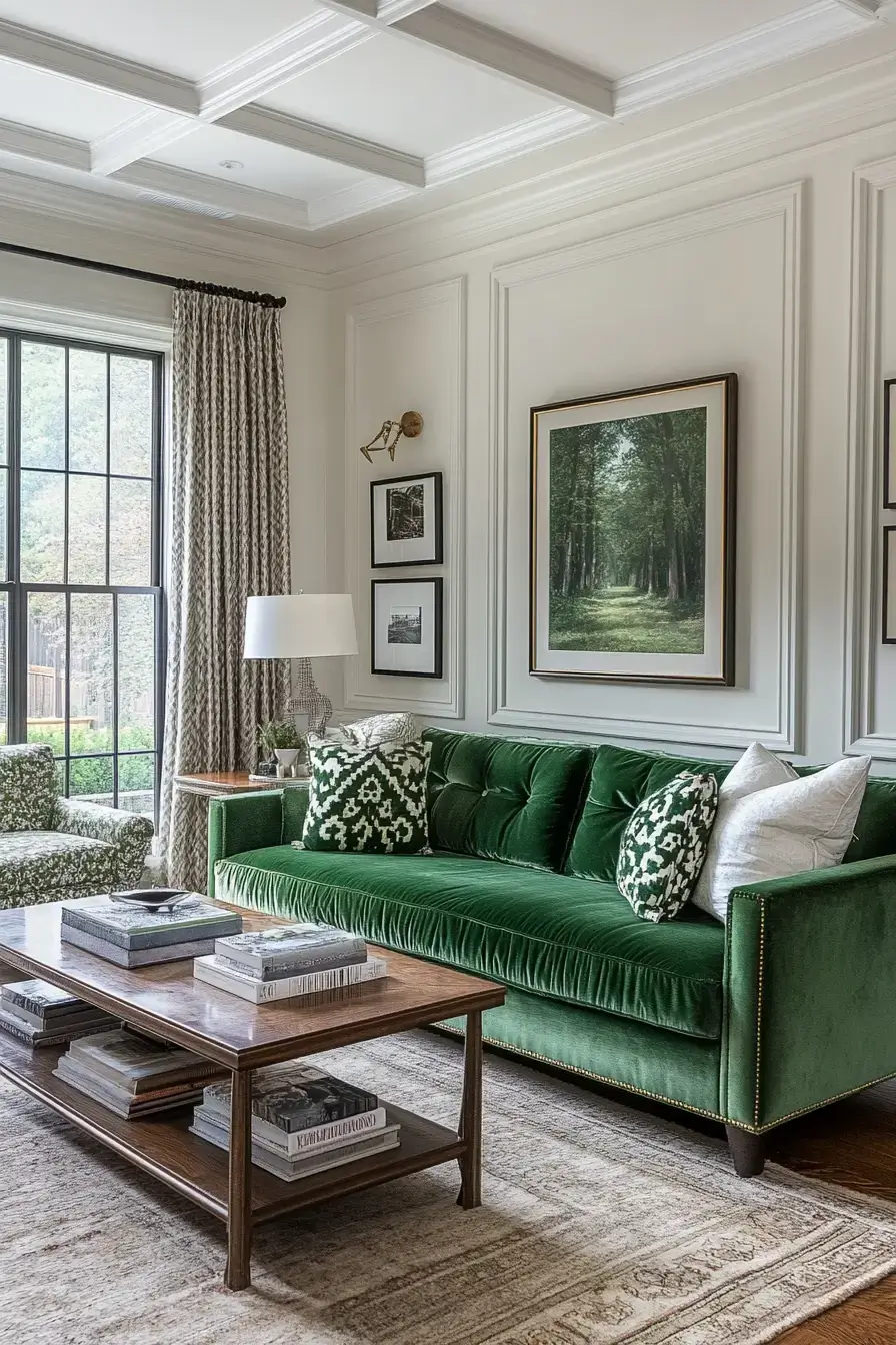 29 Emerald Green Living Room Ideas With Real Staying Power 14 emerald green living room