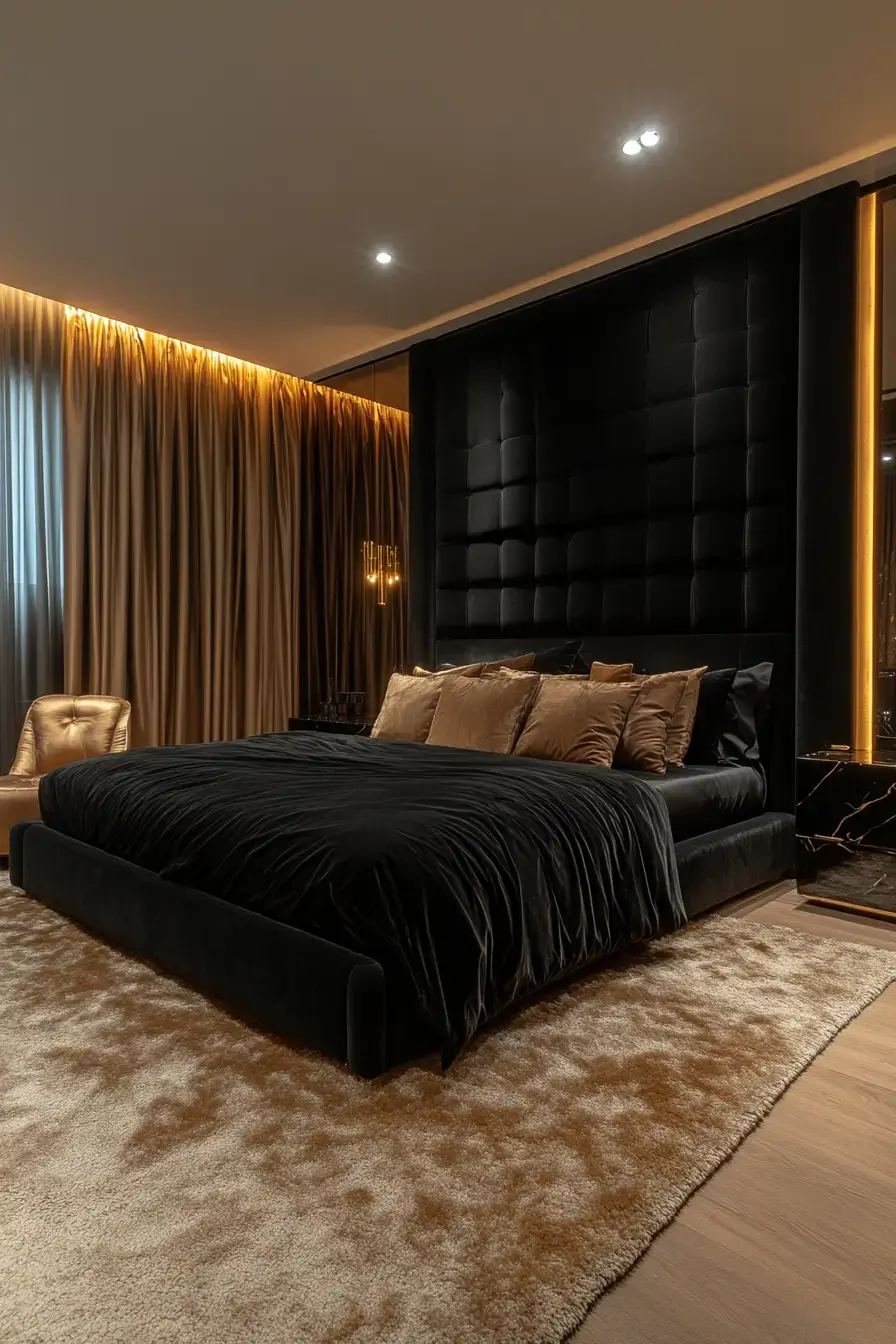 29 Black Themed Bedroom Ideas That Read Cozy, Not Cold 15 black themed bedroom