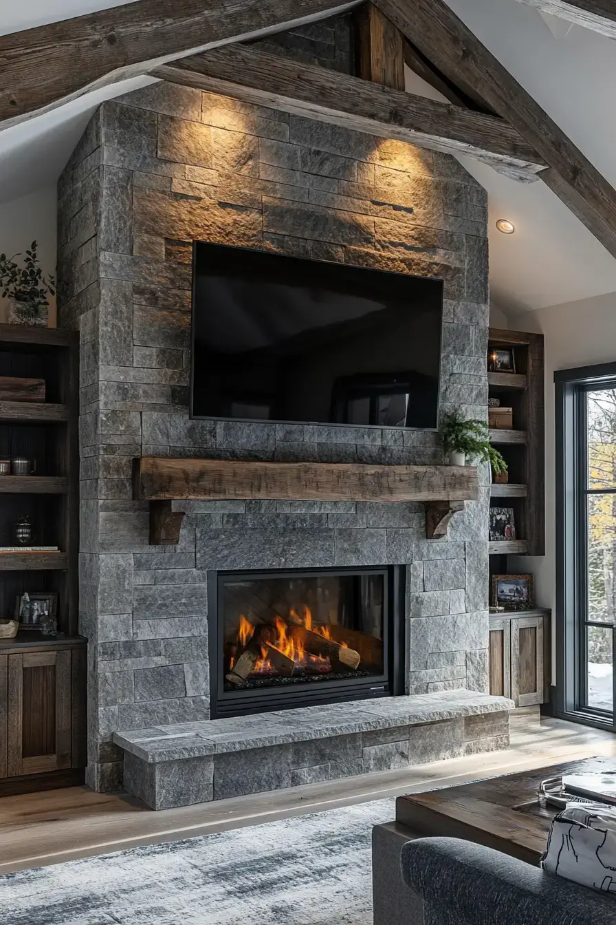 29 Rustic Farmhouse Fireplace Ideas That Pull the Room Together 16 rustic farmhouse fireplace