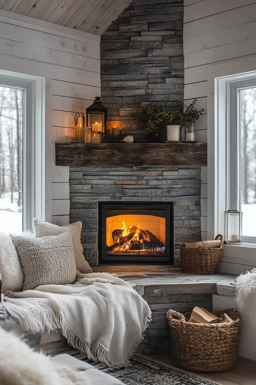 29 Rustic Farmhouse Fireplace Ideas That Pull the Room Together 17 rustic farmhouse fireplace
