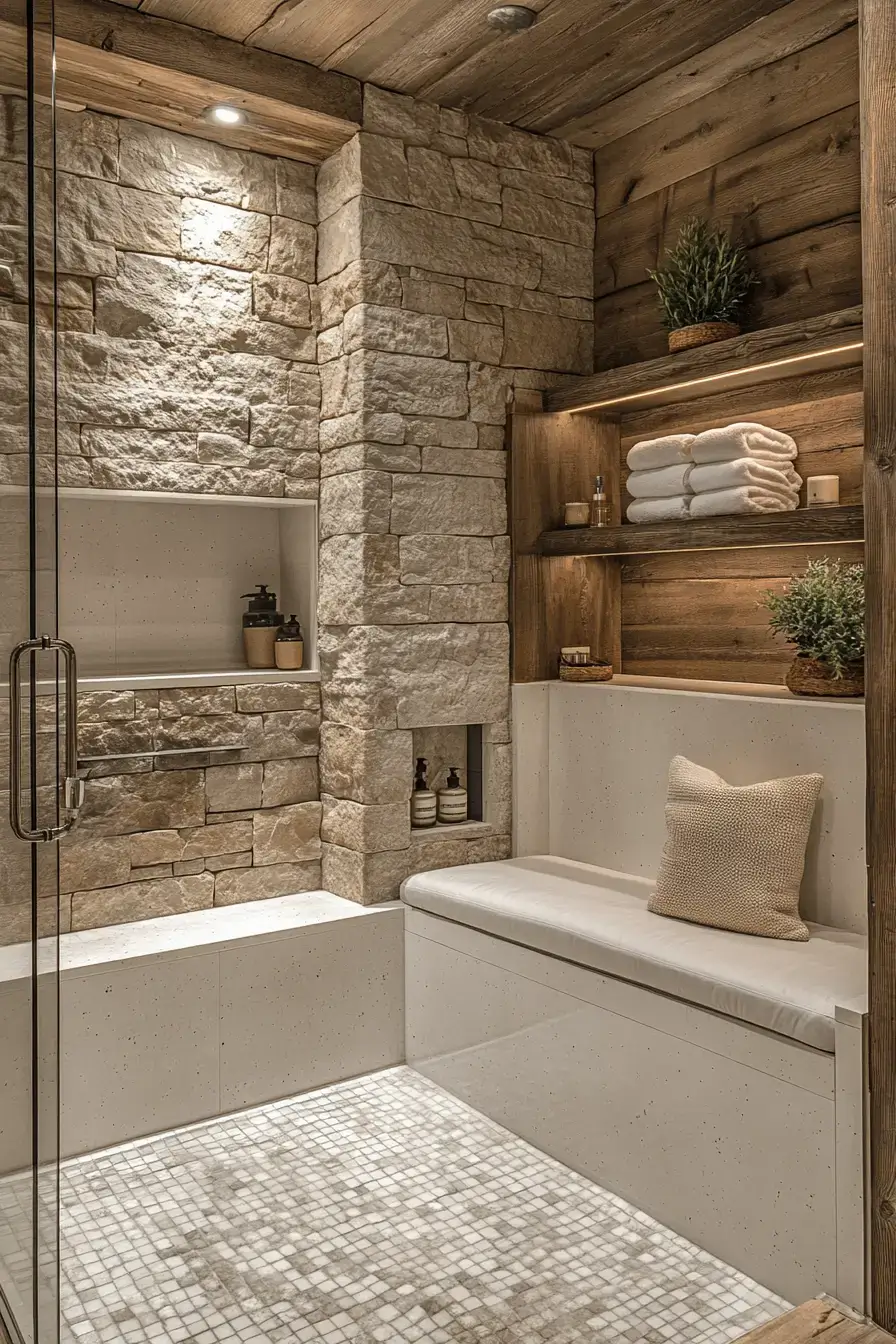 29 Rustic Walk In Shower Ideas That Feel Like a Lodge Retreat 17 rustic walk in shower ideas
