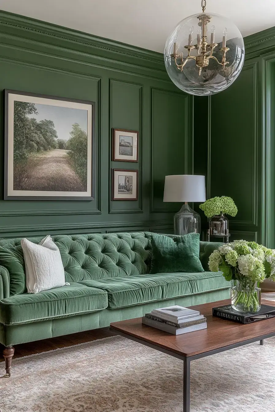 29 Emerald Green Living Room Ideas With Real Staying Power 17 emerald green living room