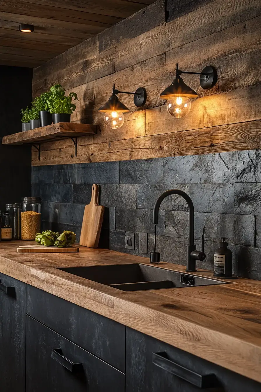 29 Dark Rustic Kitchen Ideas With Real Cabin Depth 18 dark rustic kitchen