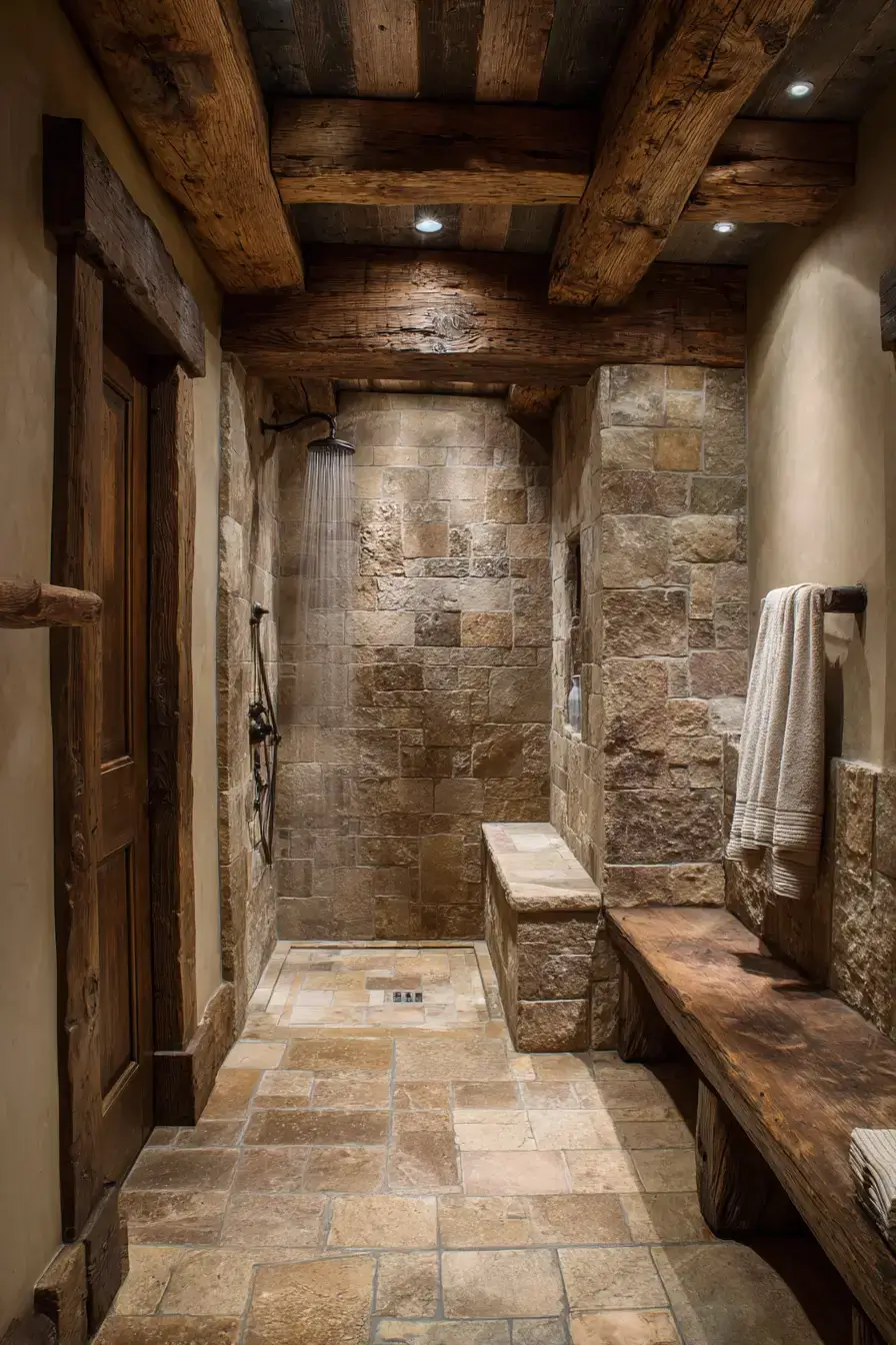 29 Rustic Walk In Shower Ideas That Feel Like a Lodge Retreat 18 rustic walk in shower ideas