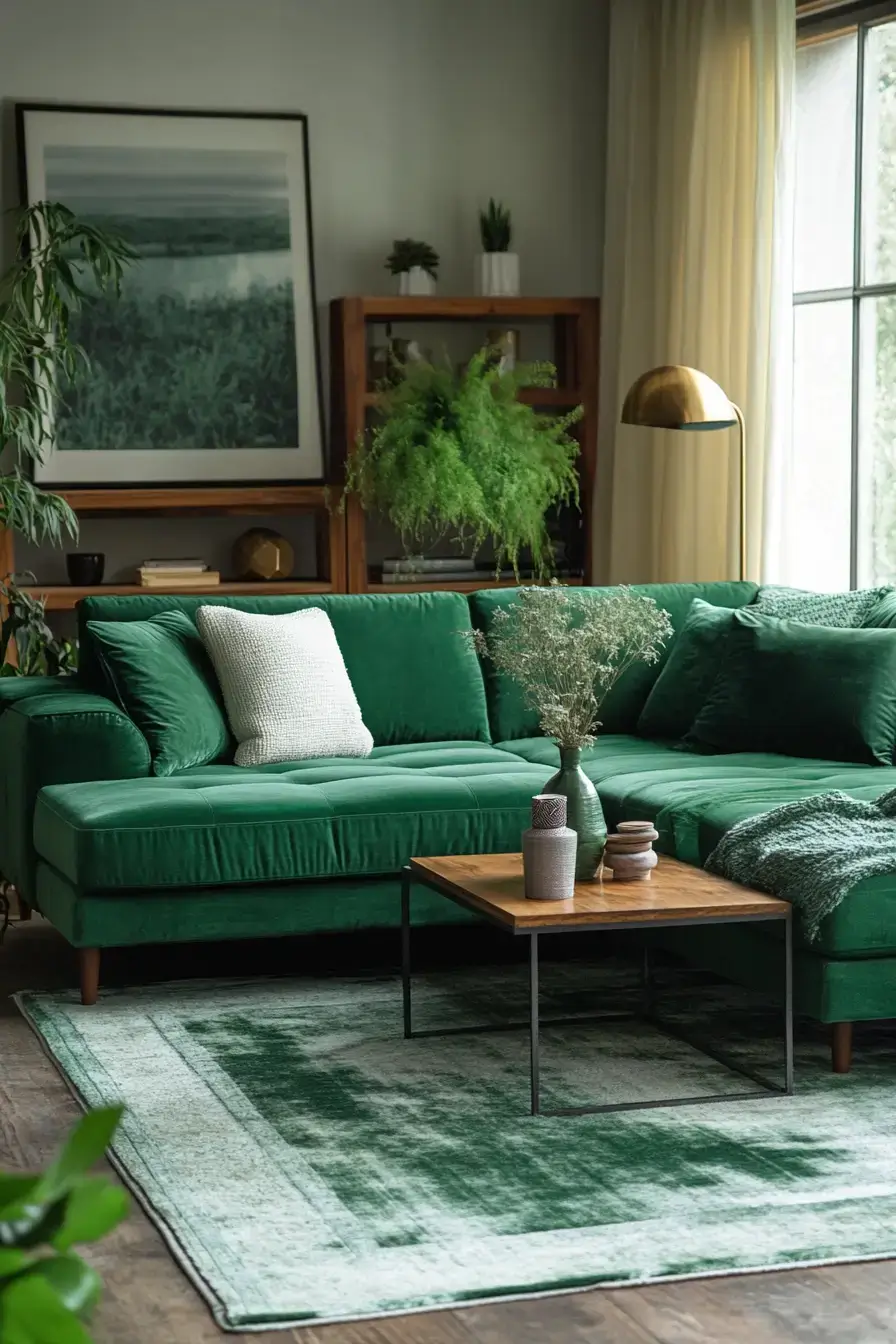 29 Emerald Green Living Room Ideas With Real Staying Power 19 emerald green living room