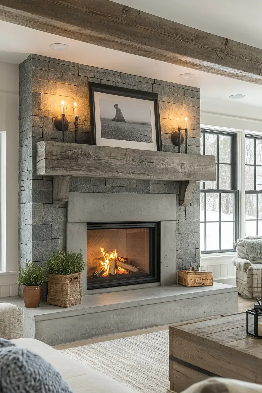 29 Rustic Farmhouse Fireplace Ideas That Pull the Room Together 19 rustic farmhouse fireplace