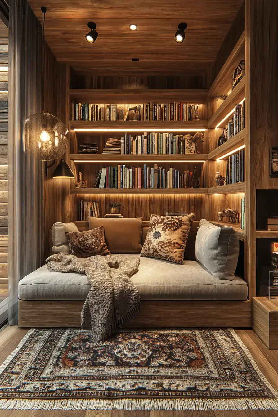25 Cozy Home Library Corners That Make You Want to Stay Up Reading 19 cozy home library