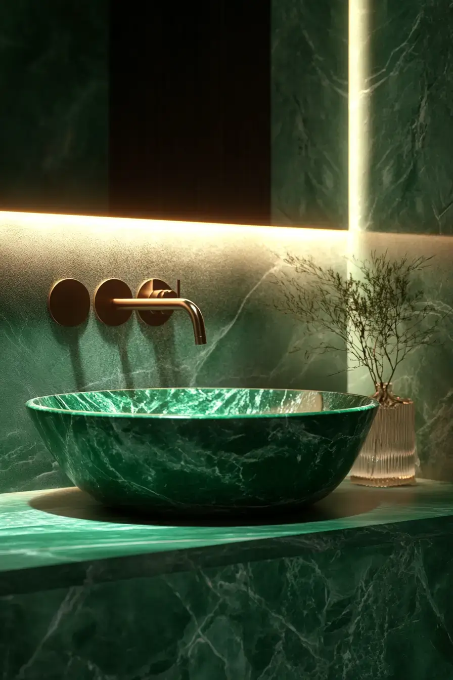 29 Emerald Green Bathroom Ideas That Make a Case for Deep Color 2 emerald green bathroom