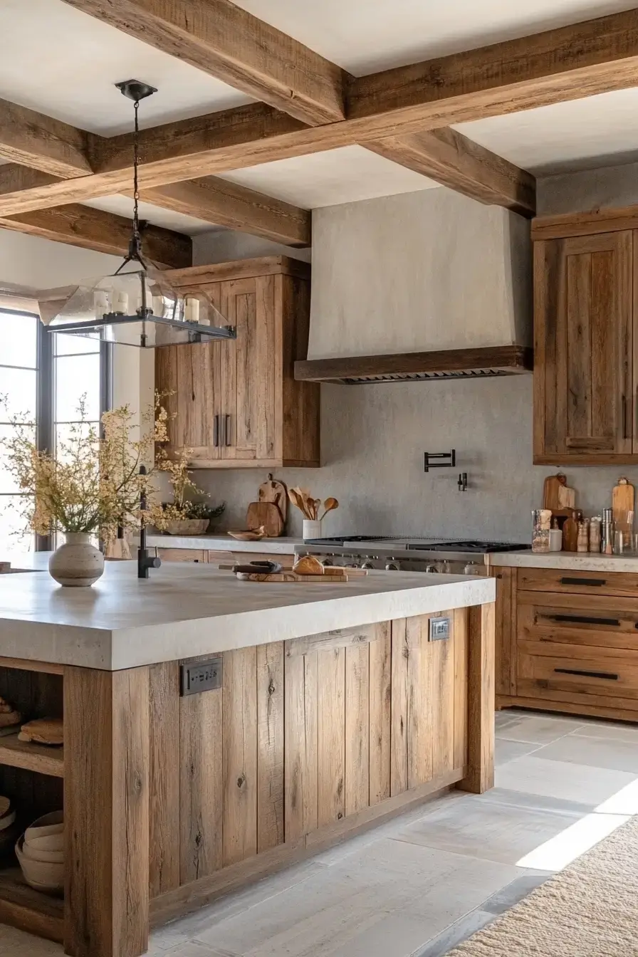 29 Rustic Kitchen Cabinets With the Kind of Grain You Can't Fake 2 rustic kitchen cabinets