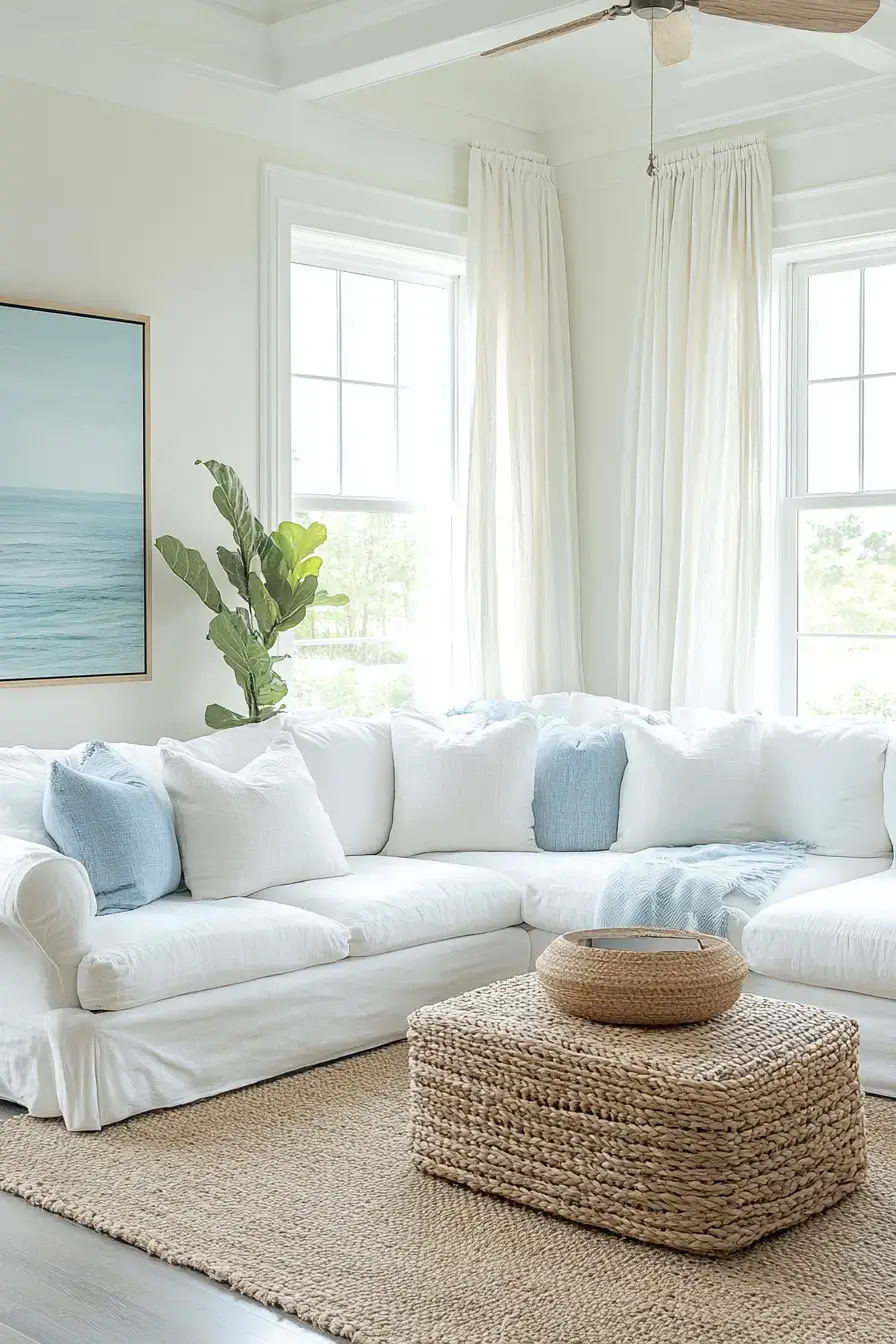 29 Coastal Casual Living Room Ideas Made for Easy Afternoons 2 coastal casual living room