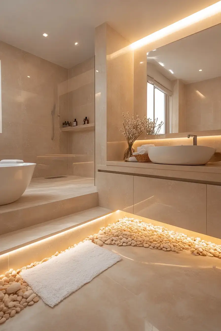 27 Beige Bathroom Looks That Stay Calm Even on Busy Mornings 20 beige bathroom ideas