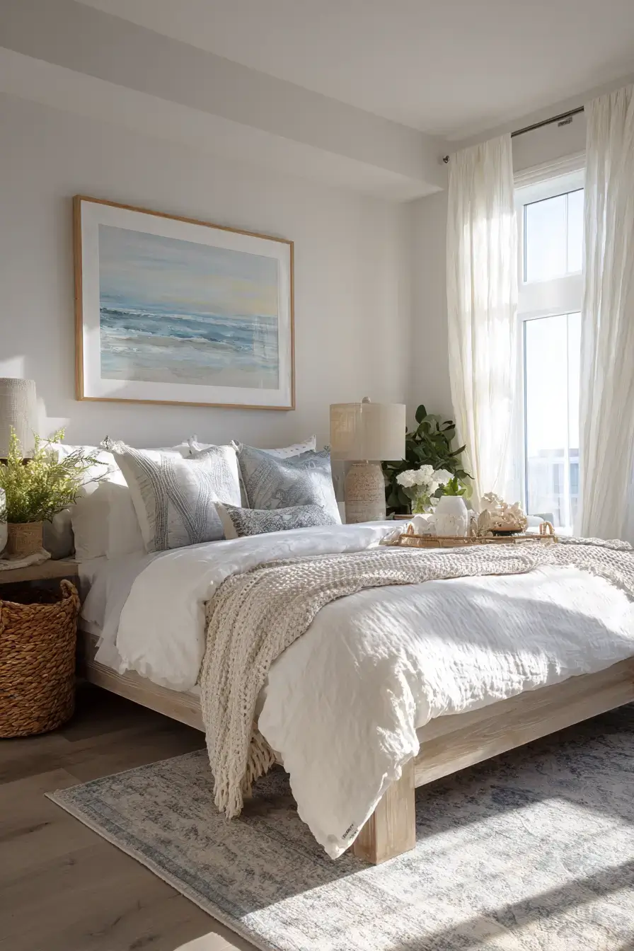 29 Modern Coastal Bedroom Ideas That Sleep Light and Bright 20 modern coastal bedroom