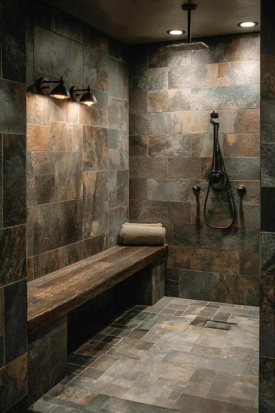 29 Rustic Walk In Shower Ideas That Feel Like a Lodge Retreat 21 rustic walk in shower ideas