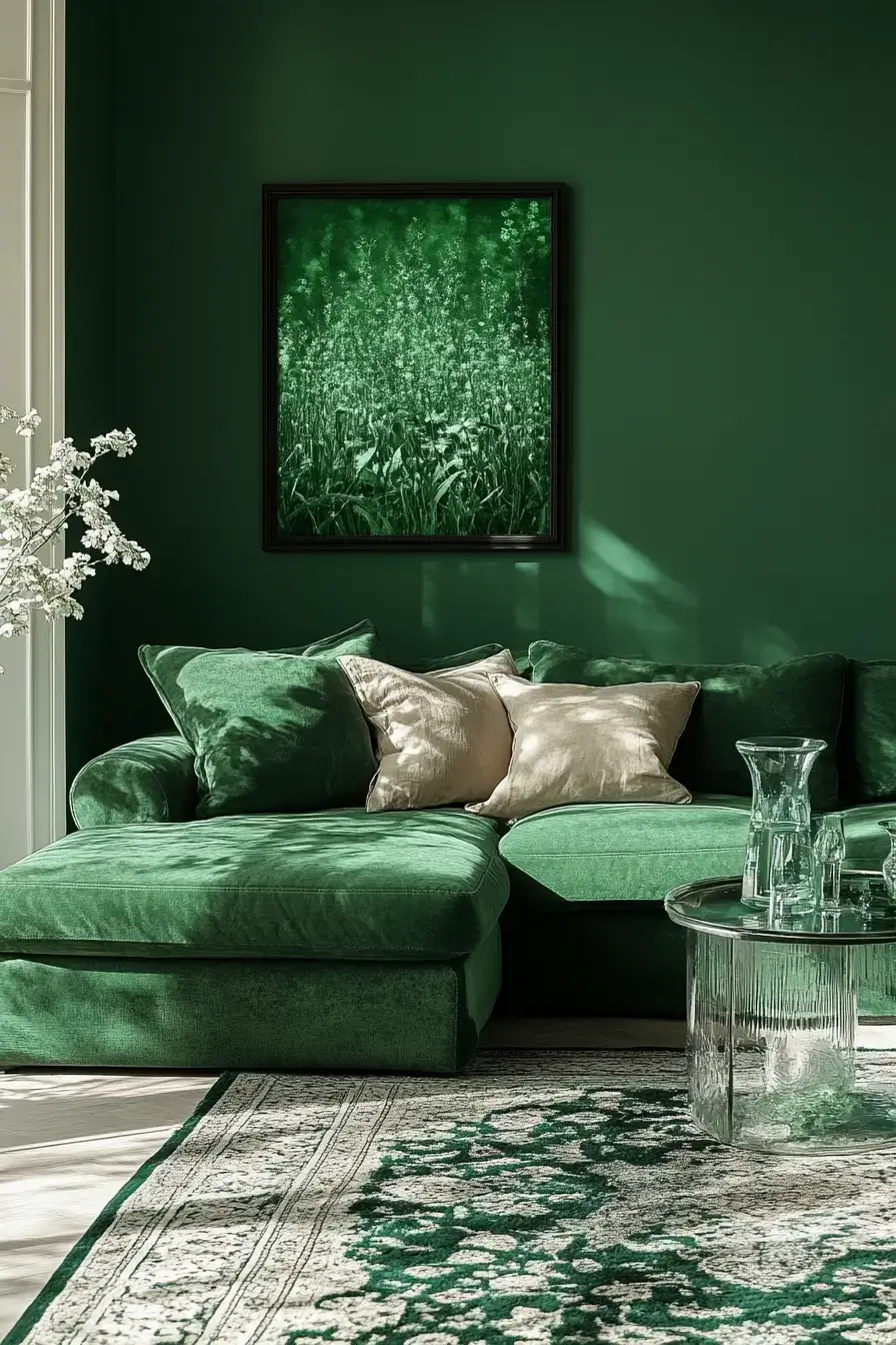 29 Emerald Green Living Room Ideas With Real Staying Power 21 emerald green living room