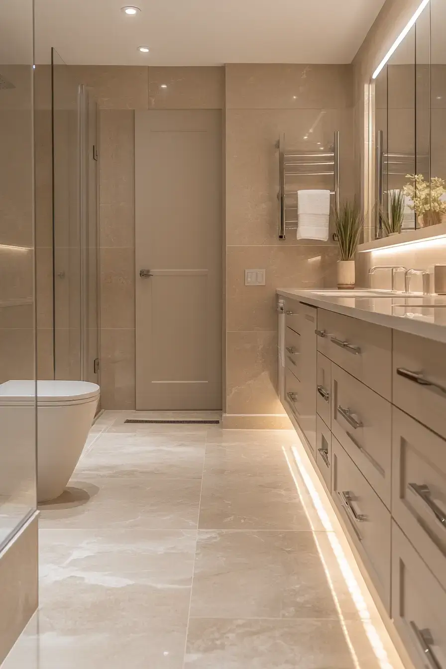 27 Beige Bathroom Looks That Stay Calm Even on Busy Mornings 21 beige bathroom ideas