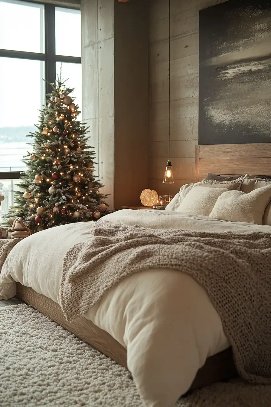 31 Christmas Bedroom Ideas That Feel Warm Without the Glitter Overload 22 christmas bedroom