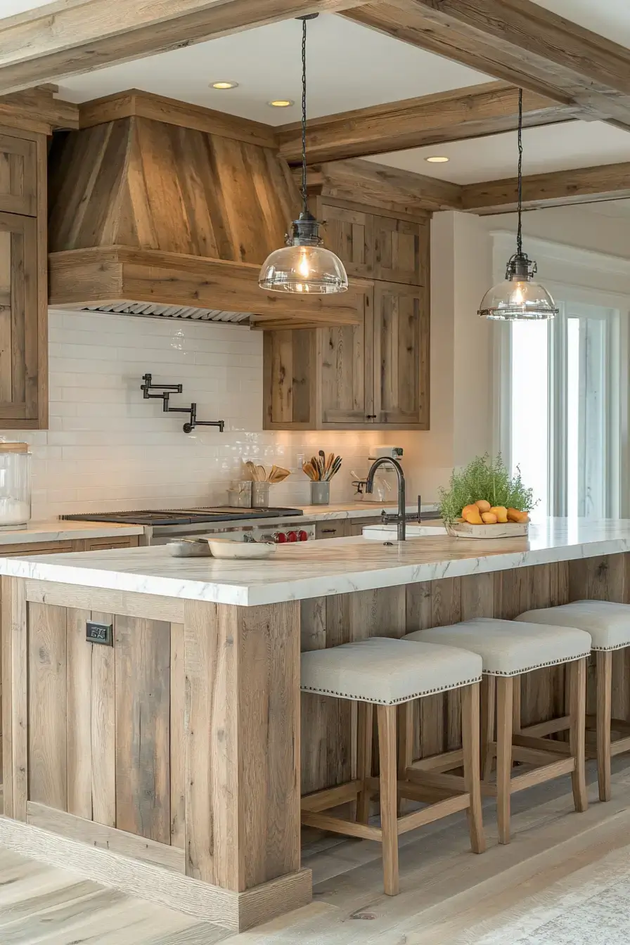 29 Rustic Kitchen Cabinets With the Kind of Grain You Can't Fake 22 rustic kitchen cabinets